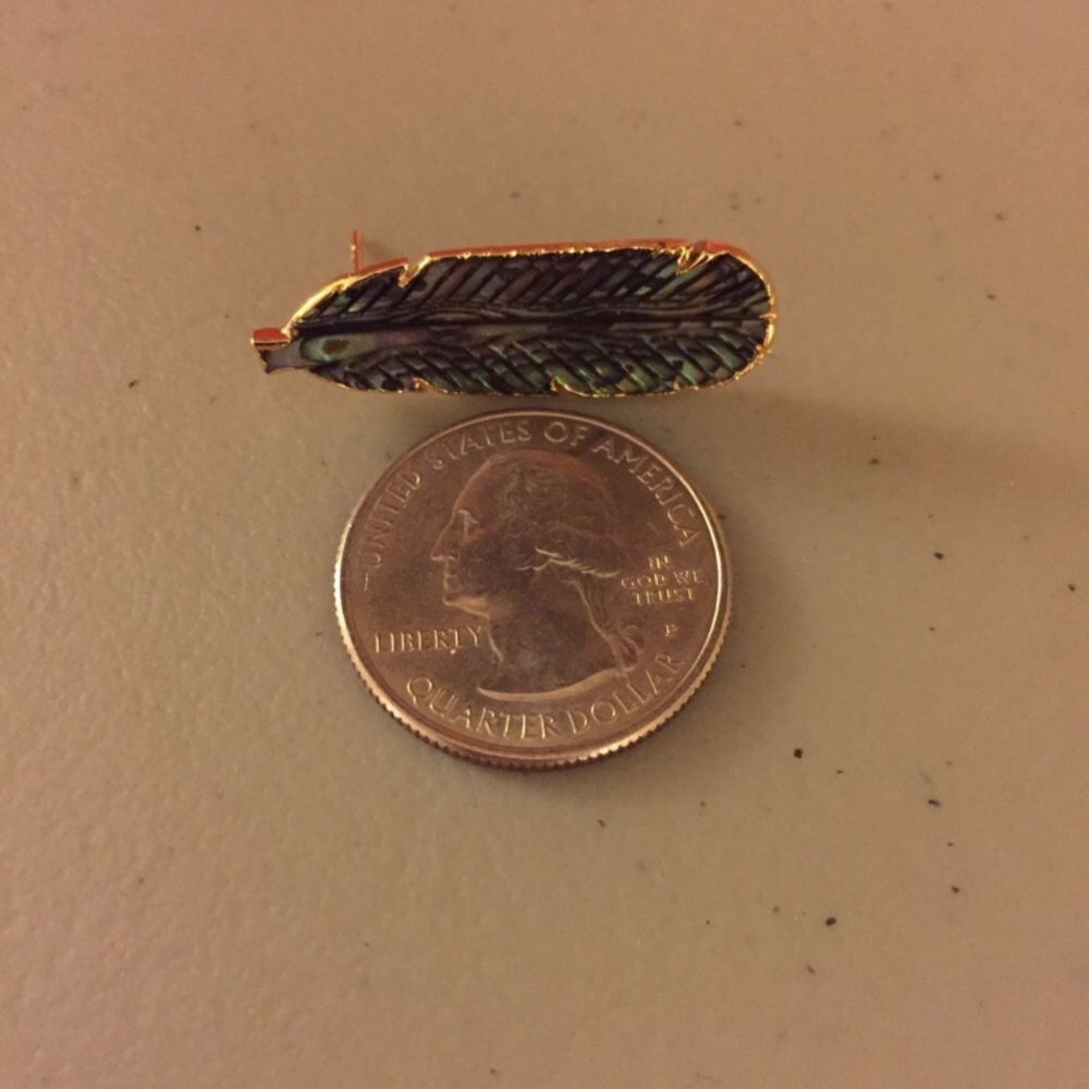 ❗️LAST❗️Carved Shell Feather Earrings - Picture 5 of 5